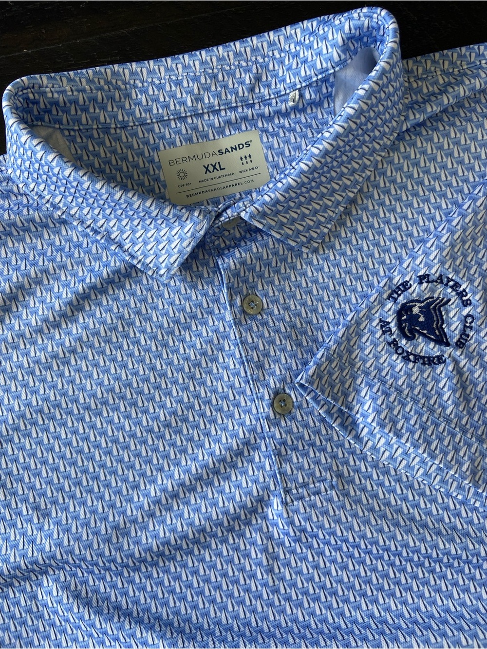 Bermuda Sands XXL Light Blue Sailboat-Print Men's Polo